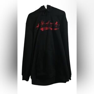 Vintage Y2K Akademiks 3XL Black & Red Plaid accents Pullover Hoodie - Streetwear